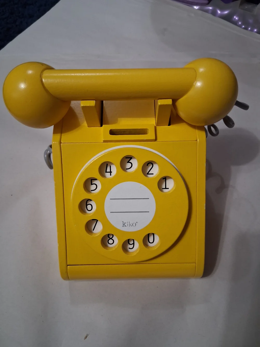 kiko Yellow Retro Rotary-Style Pretend Play Phone